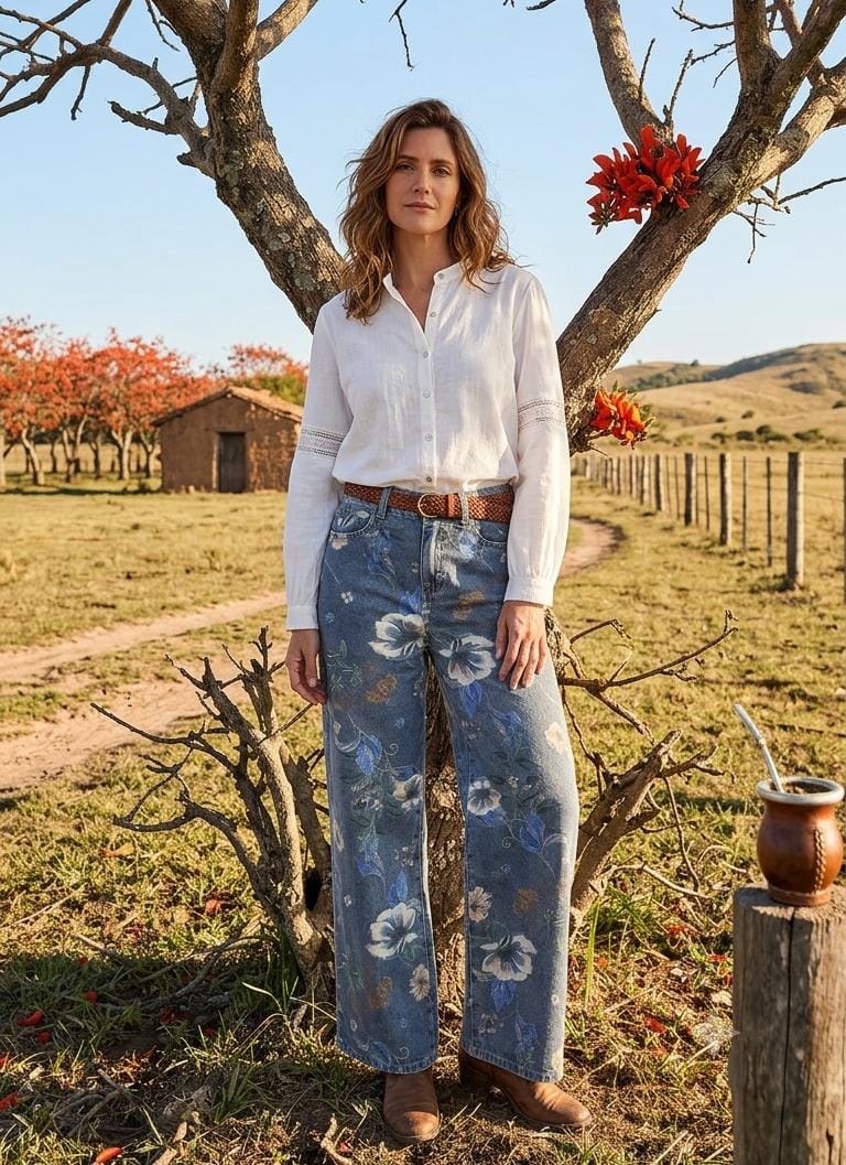 NO 869/020 Jeans Flores Maria Carissima
