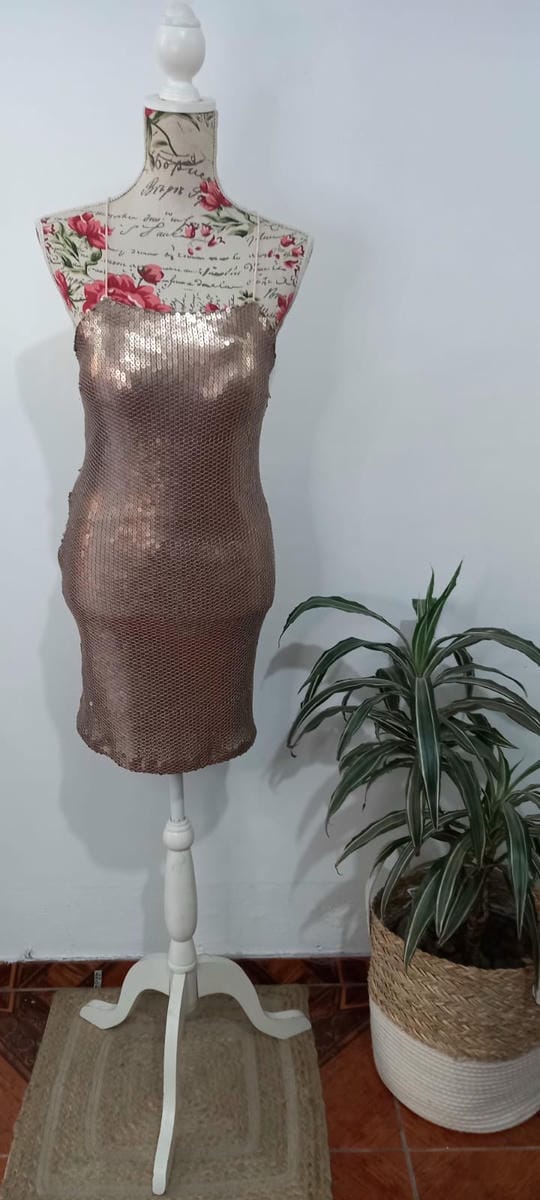 519/0119  Vestido corto en lentejuelas
