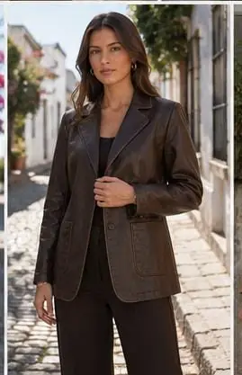 865/ 0140 Blazer en cuero ecológico