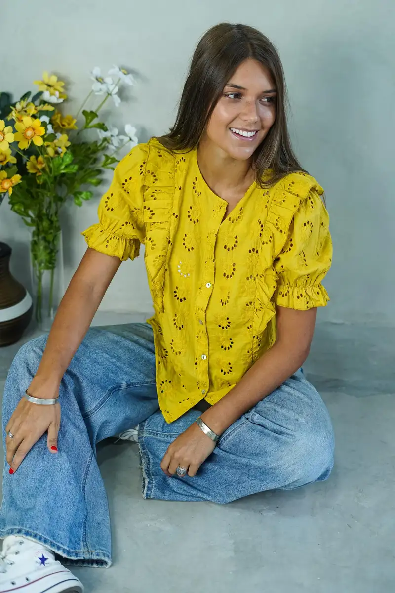 588/090 Camisa manga corta broderie