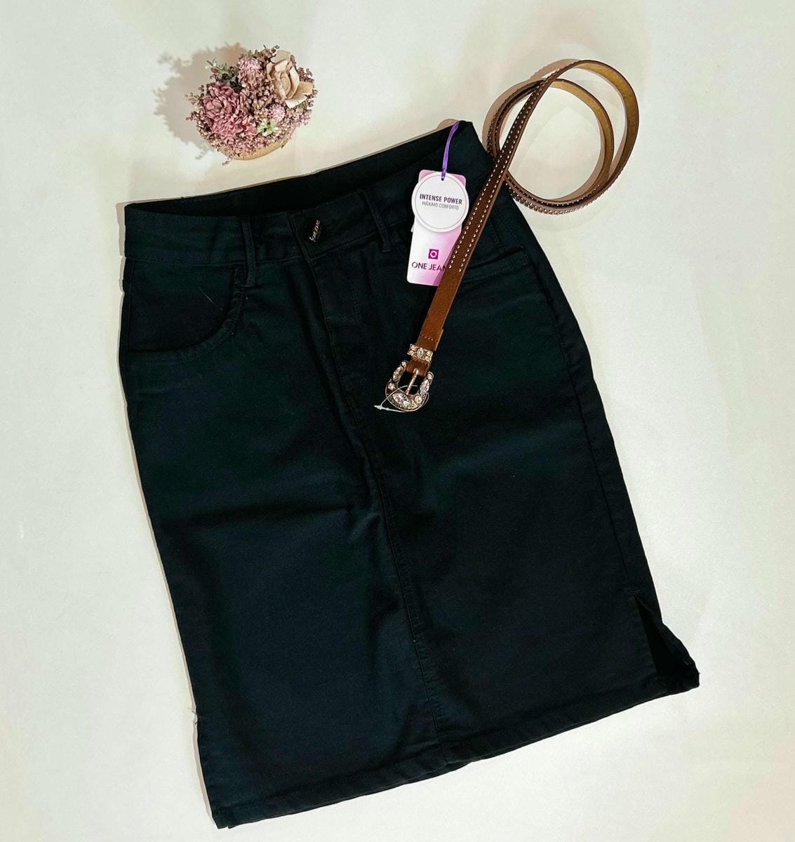 Pollera secretaria en jeans