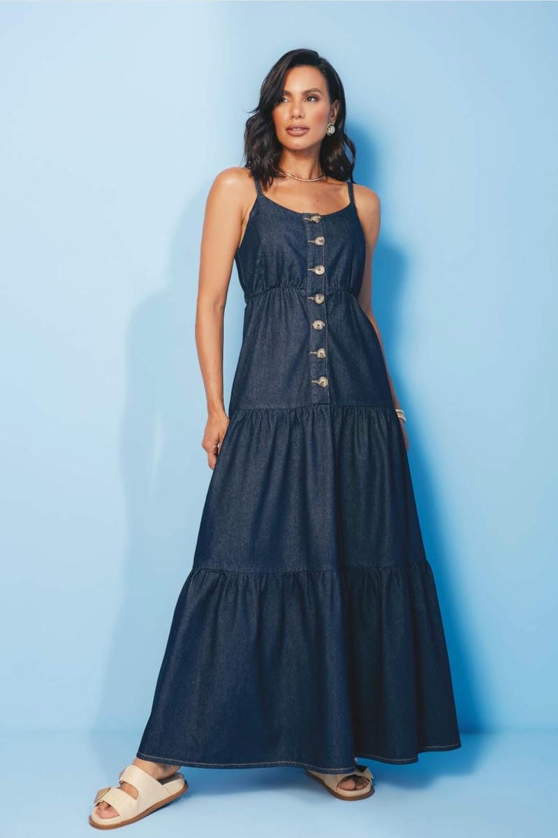 Vestido largo de jean