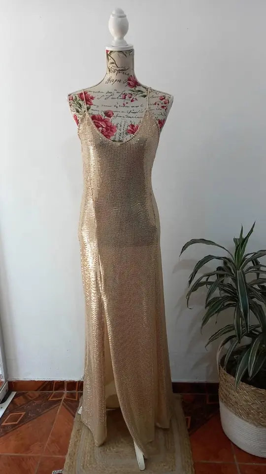 520/0449  Vestido Largo Gold