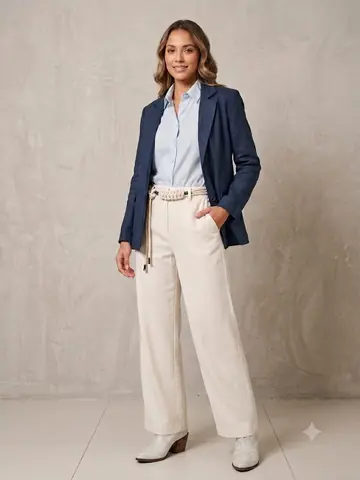 886 Pantalona en lino costura Essenza