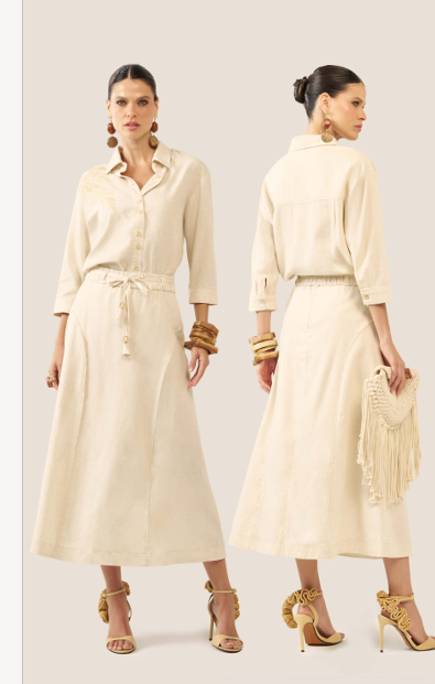 NO 900 Pollera en Lino Essenza Talle M