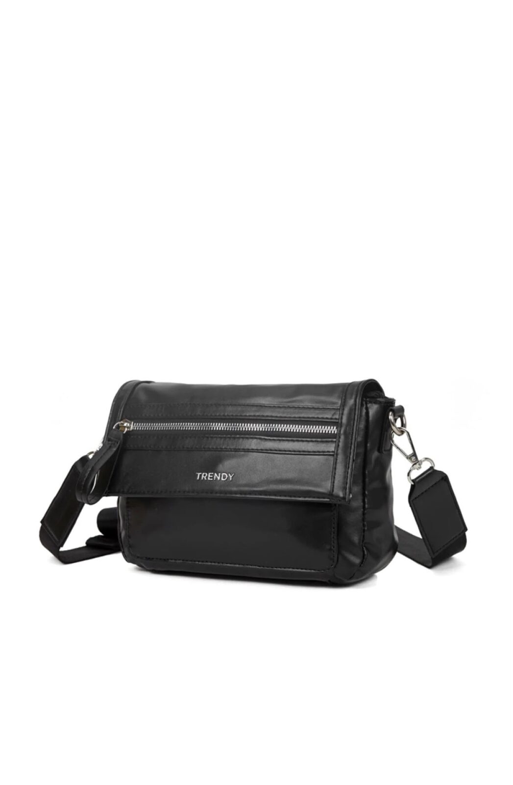 Bandolera con bolsillo frontal - Negro