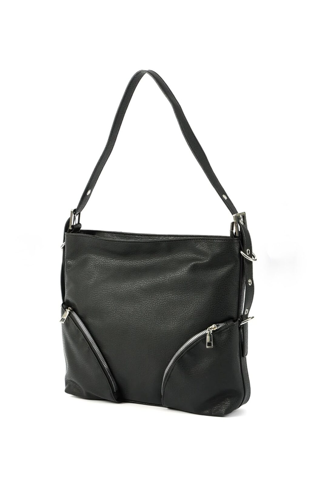 Cartera con cierre y bolcillos - negro