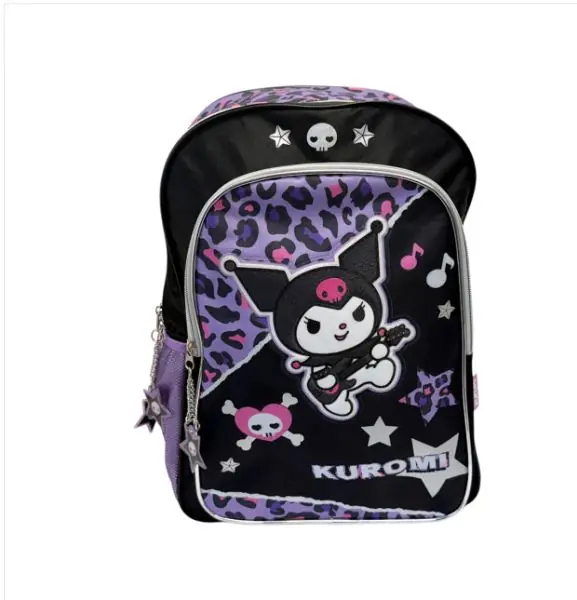 Mochila Escolar Kuromi 16 Animal Print Rockera Violeta