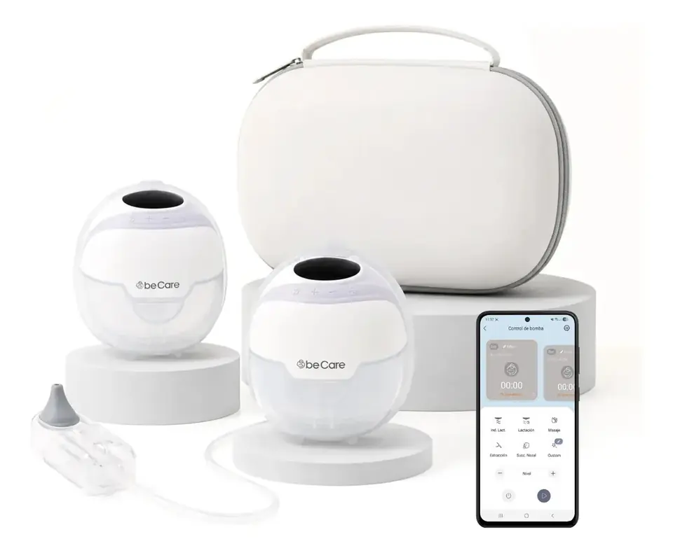 Extractor Doble De Leche Portátil Con App Becare + Aspirador
