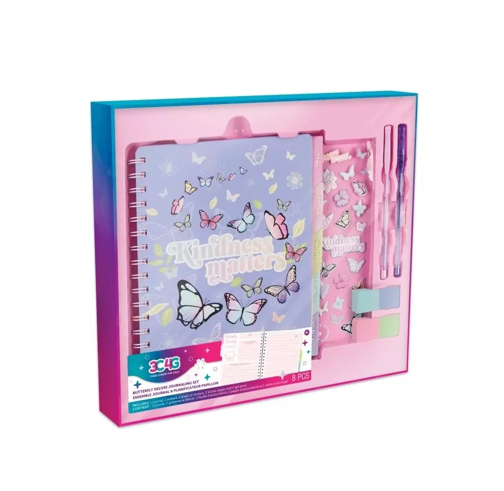 Cuaderno Diario Deluxe Mariposas 100 Hojas Kit
