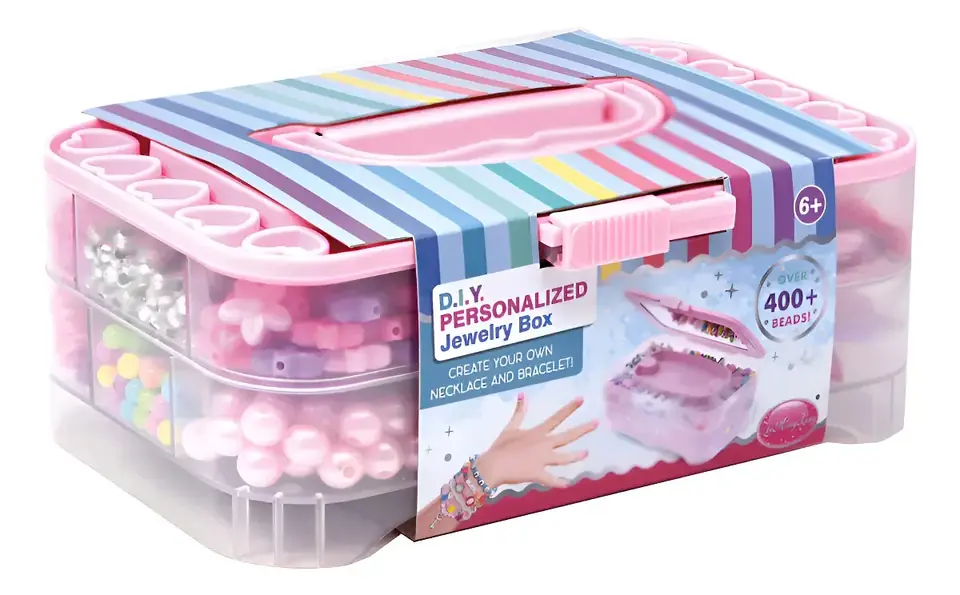 Juguete Set Estuche +400 Cuentas Para Pulseras Joryas