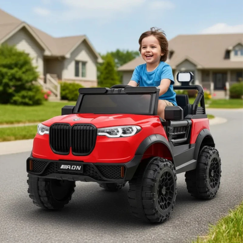 Jeep Turbo a Batería 12V Infantil con Control Remoto Rojo
