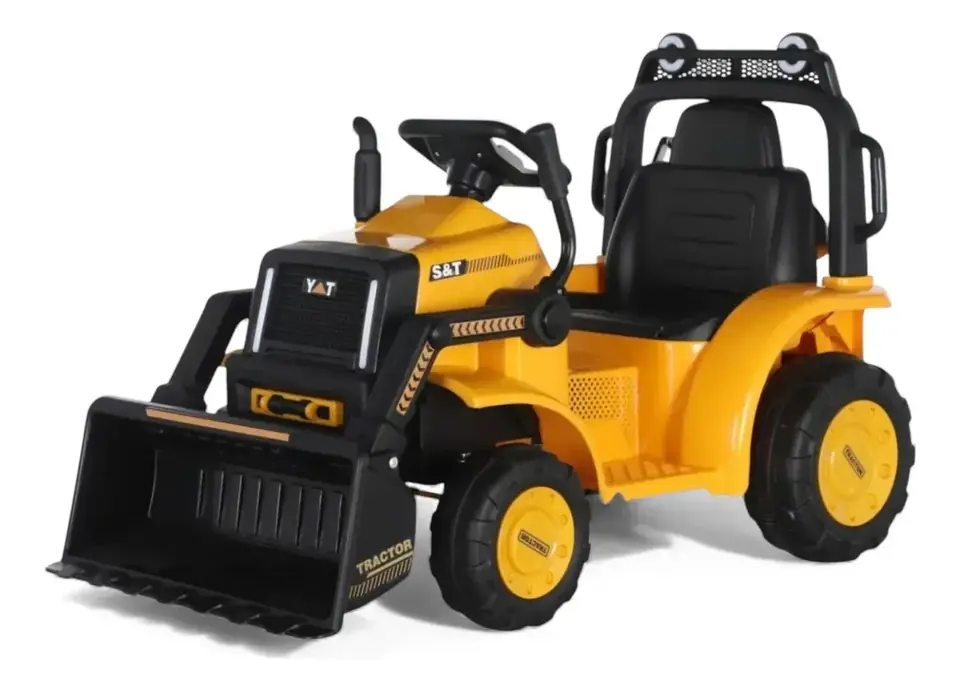 Tractor Infantil Con Pala A Batería Color Amarillo