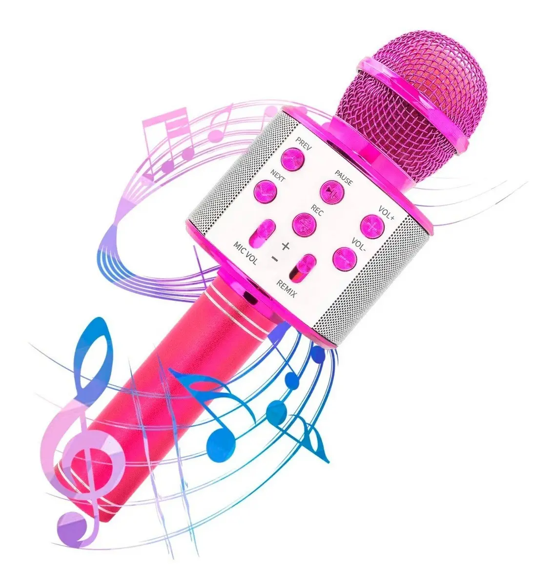 Microfono Parlante Karaoke Bluetooth Inalambrico Usb Cantar® Color Fucsia