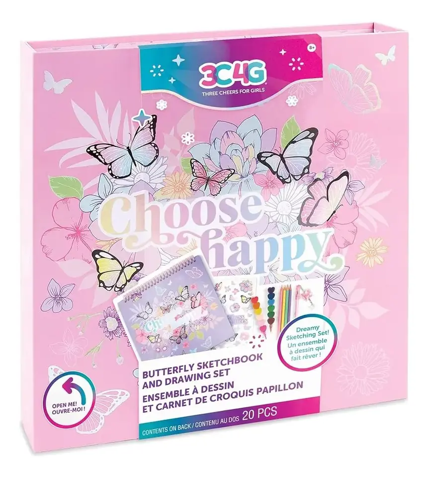 SET DE DIBUJO Y CUADERNO DE BOCETO DE MARIPOSAS 20 PIEZAS