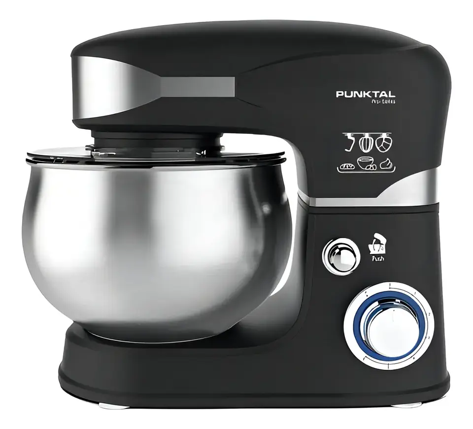 Batidora Planetaria Punktal De 1300w Con Bowl De Acero Inoxidable De 5 L Negro
