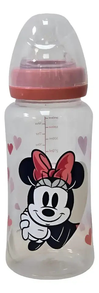 Mamadera Disney Baby Boca Ancha 350ml 0m+ Rosa Minnie