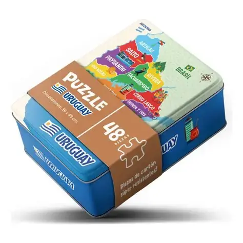 Puzzle Uruguay en Lata Oso Curioso 48 Piezas En Latita Juego