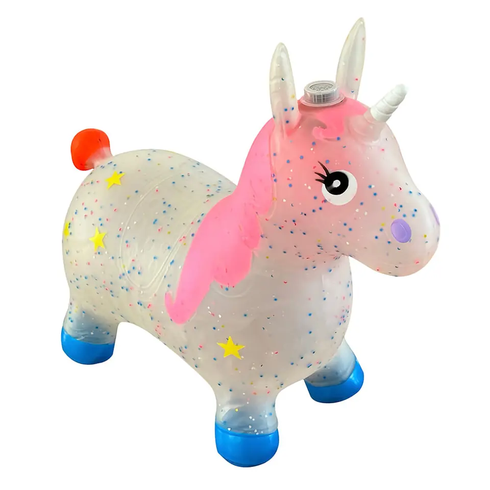 Unicornio Juguete Inflable Saltarin con sonido varios colores