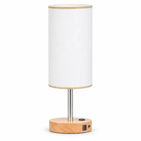 Lámpara De Mesa Con Veladora Táctil Y Estación De Carga