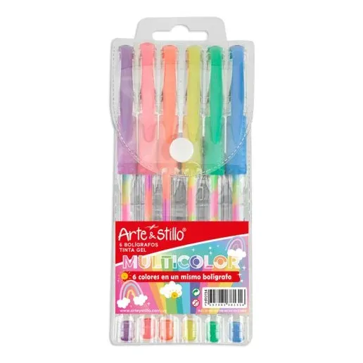 Set X6 Lapiceras Bolígrafos Arte & Stillo Tinta Gel