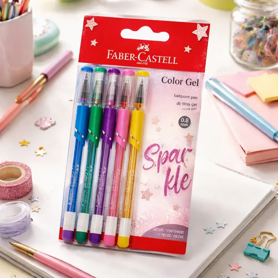 Boligrafo Trilux Color Gel Sparkle X5 Faber-castell