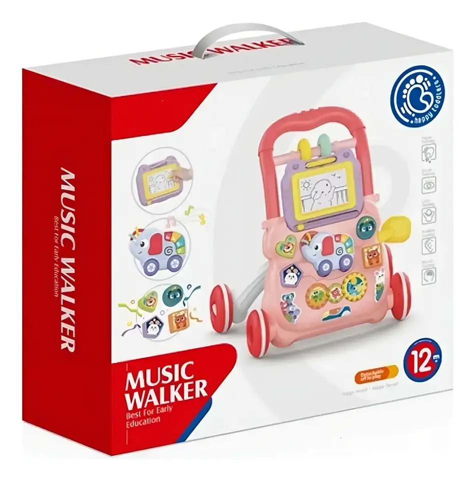 Caminador musical andador de bebé juegos actividades Huanger Color Rosa