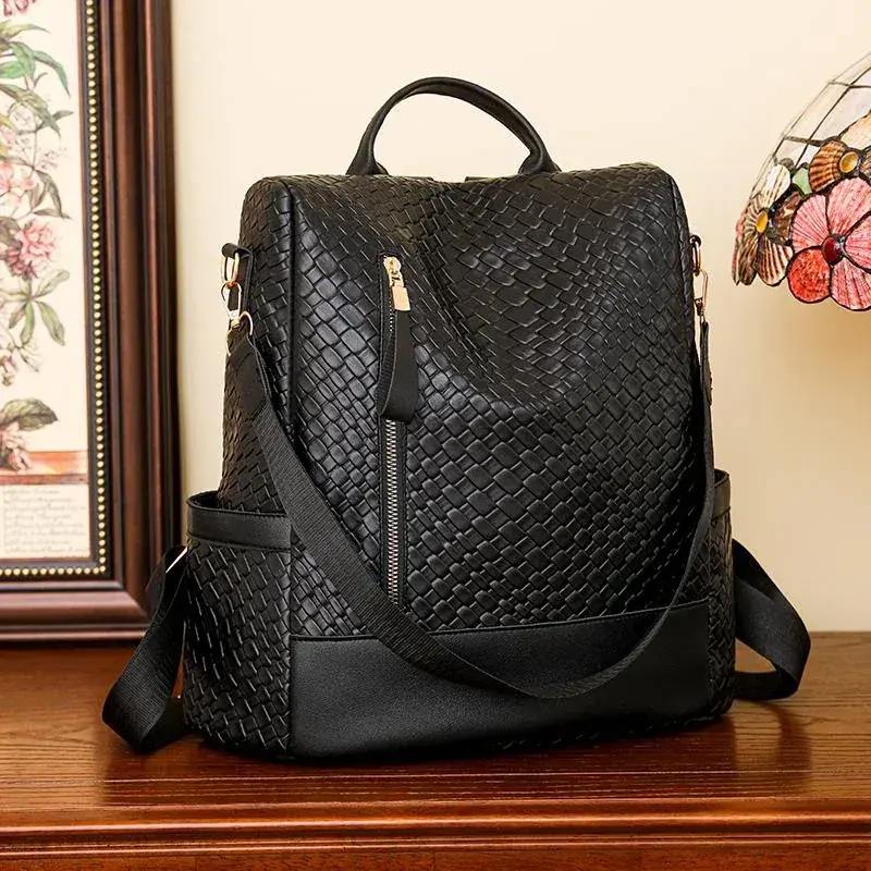 Mochila Cartera Piel Cocodrilo Antirobo D6810