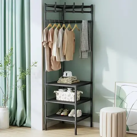 Rack Esquinero Estantería Perchero Organizador Multiambiente
