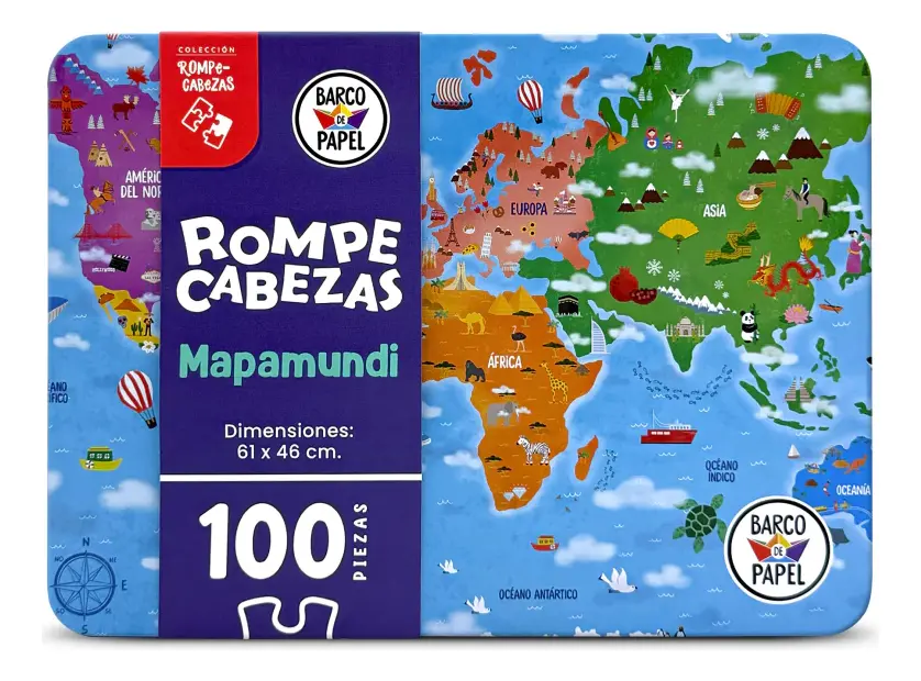 Puzzle Mapamundi 100 Pzs En Lata - Barco Sharif Express