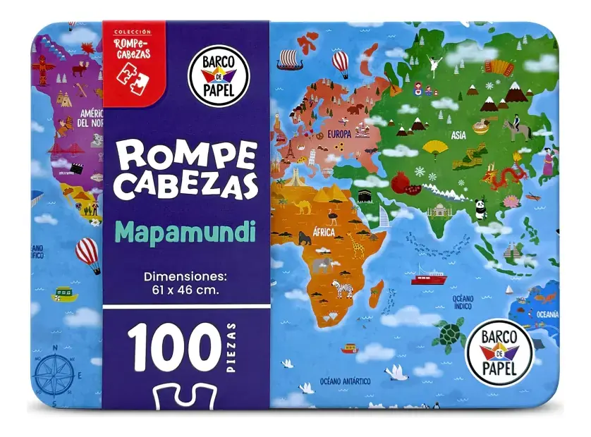 Puzzle Mapamundi 100 Pzs En Lata - Barco Sharif Express