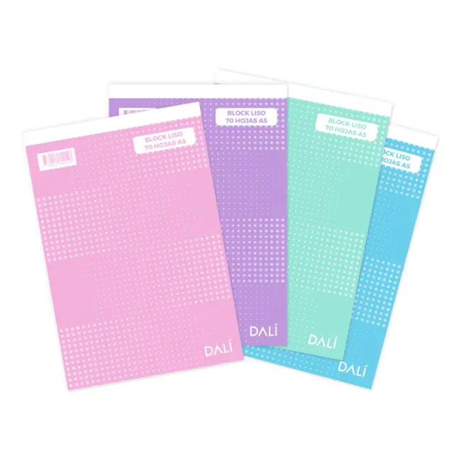 Block A5 Liso Tapa Colores Pasteles x unidad varios colores