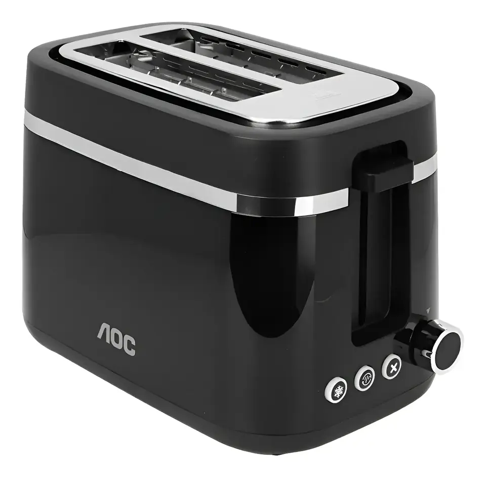 Tostadora Aoc De 2 Rebanadas Eléctrica Hogareña 3 Funciones Negro