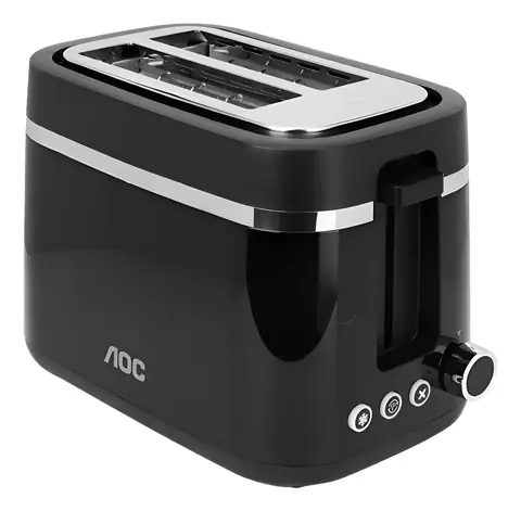 Tostadora Aoc De 2 Rebanadas Eléctrica Hogareña 3 Funciones Negro