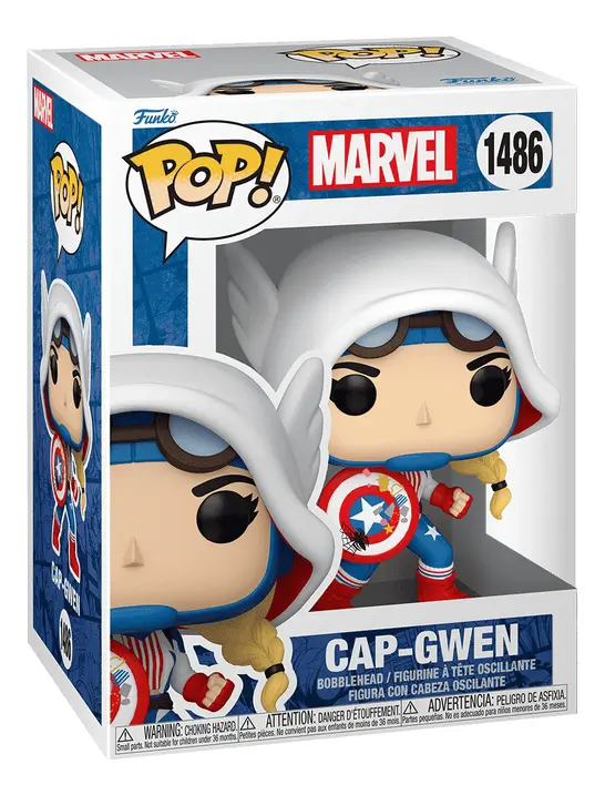 Funko Pop! Cap-gwen #1486 Marvel Bobblehead Cabeza Oscilante
