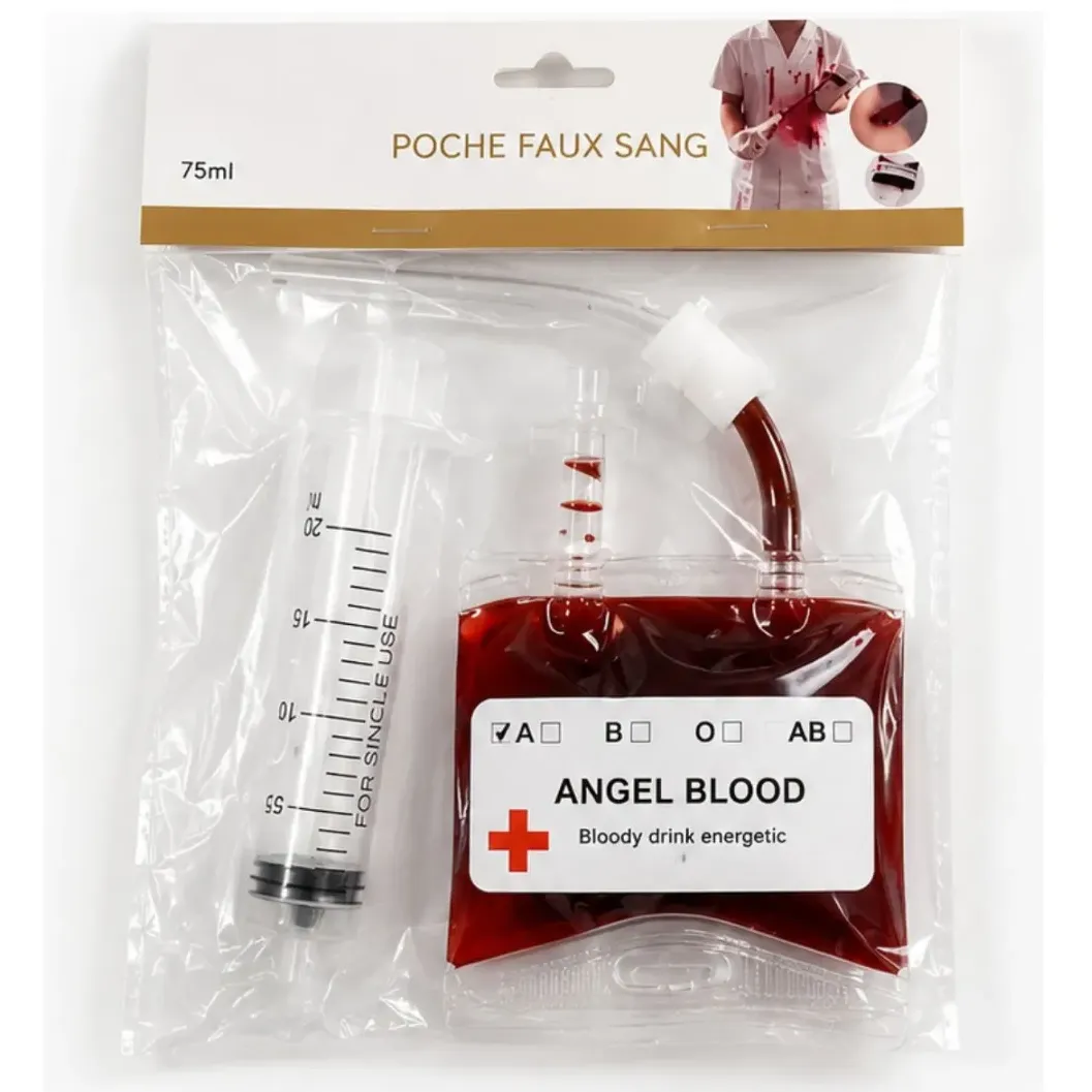 Sangre Falsa Para Halloween 75ml Con Jeringa