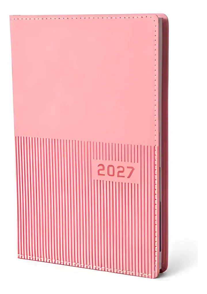 Agenda Ejecutiva Día Por Página Con Horarios. 2027 Rosa