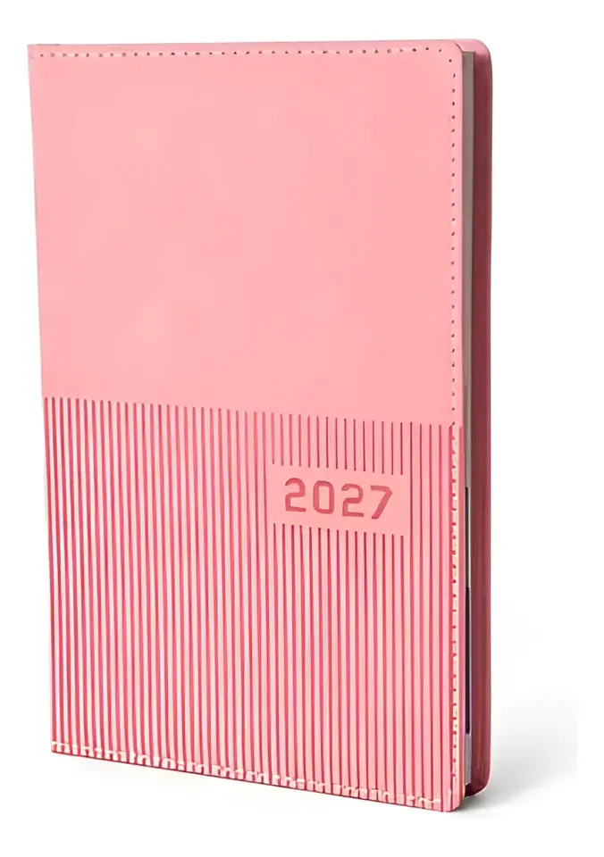 Agenda Ejecutiva Día Por Página Con Horarios. 2027 Rosa