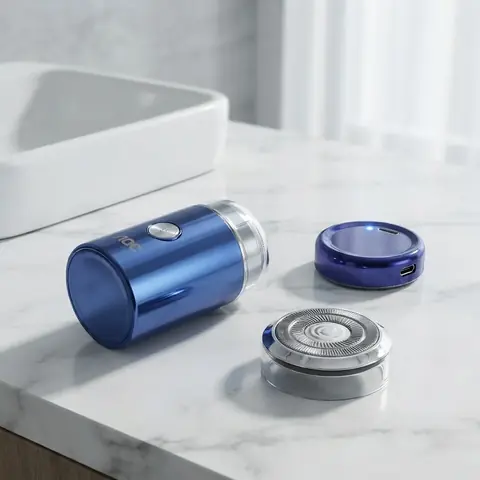 Afeitadora Eléctrica Aoc Compacta Azul Recargable Para Barba