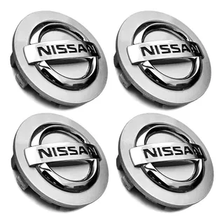 Juego 4 Centros Para Llanta Original Nissan 55mm Plateados