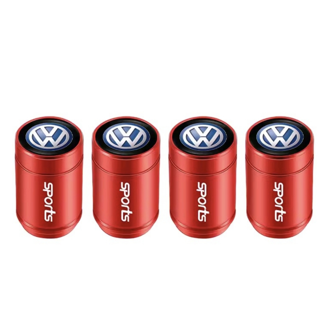 Juego Tapas de Válvula de Rueda Volkswagen Sports Rojo