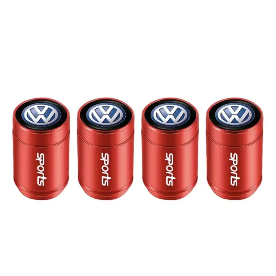 Juego Tapas de Válvula de Rueda Volkswagen Sports Rojo