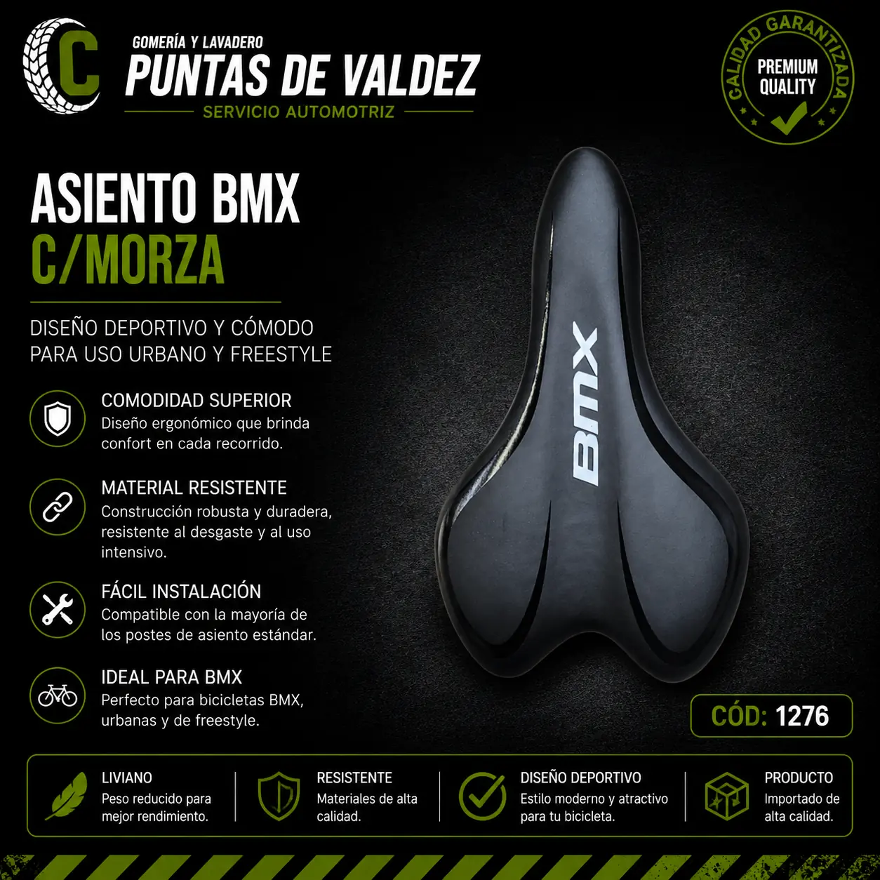 Asiento BMX c/morza