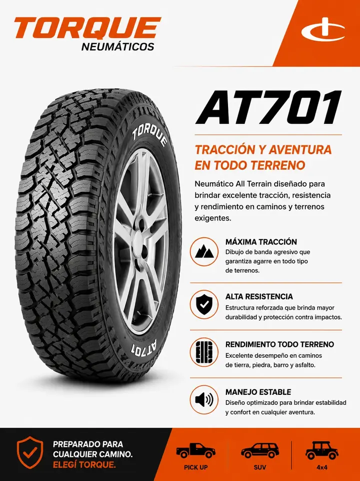 Cubierta Torque 265/70R15 AT701