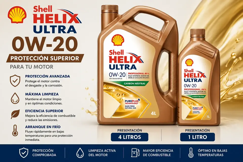 Shell Helix 0W20 4 Litros