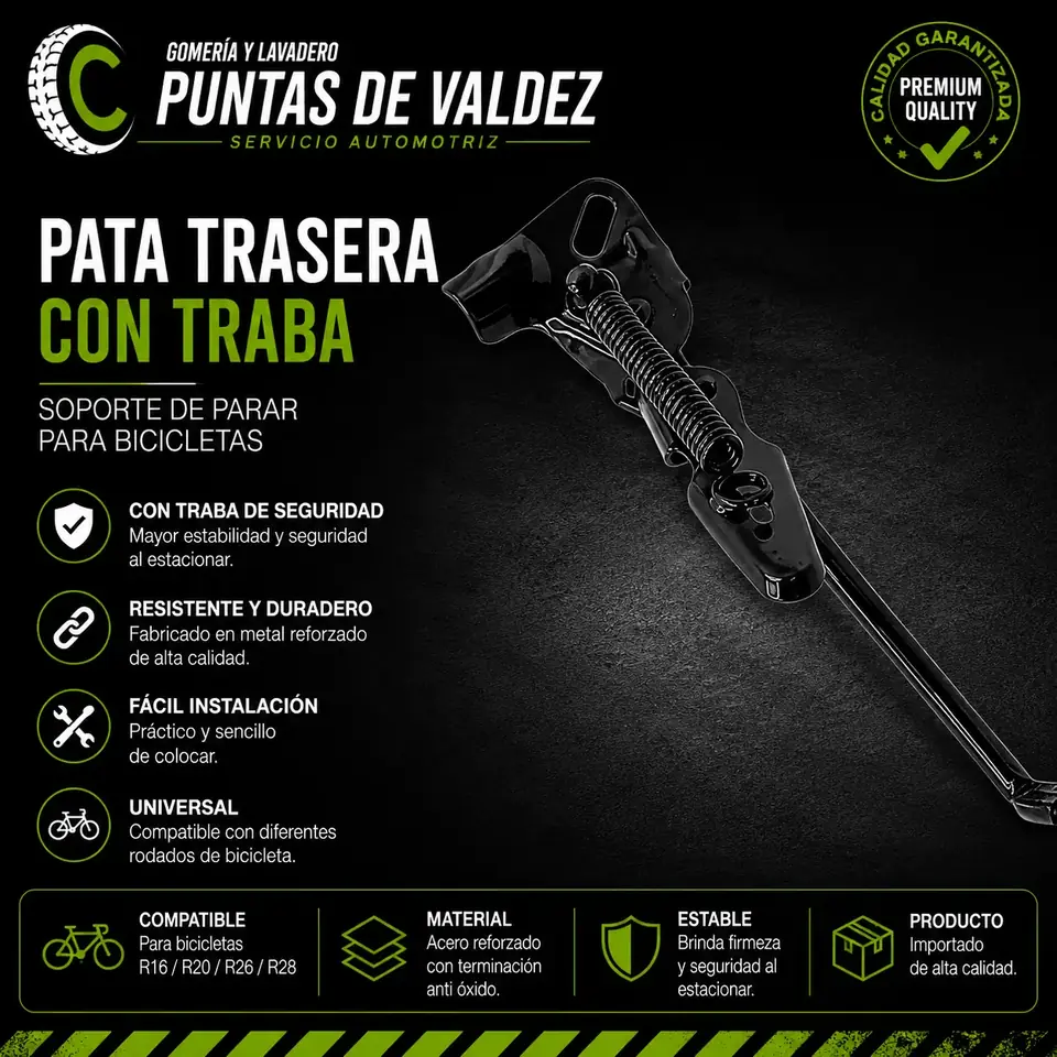 Pata Trasera con Traba R28 para Bicicleta