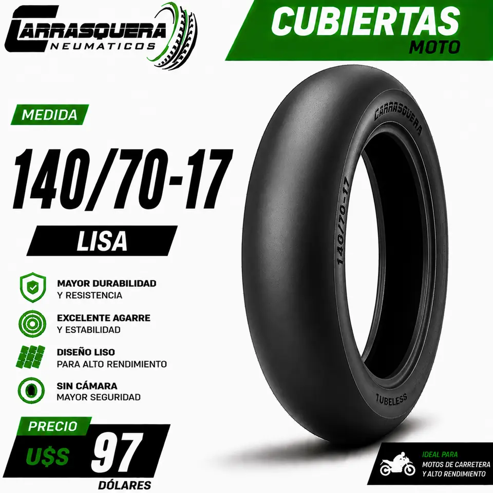 Cubierta Moto 140/70-17 Lisa Carrasquera