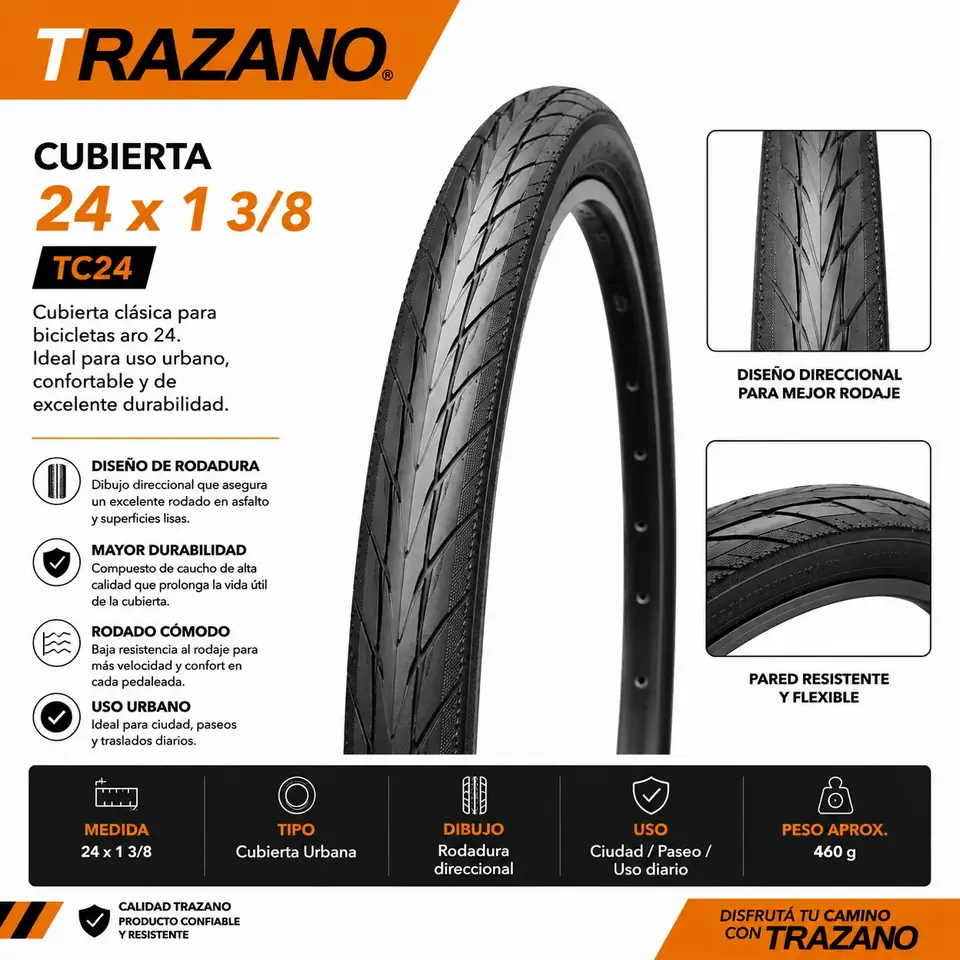 Cubierta Trazano 24 x 1 3/8