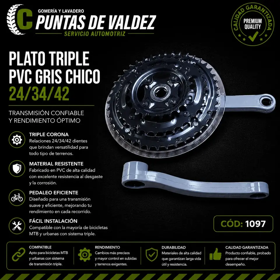 Plato Triple PVC gris chico 24/34/42