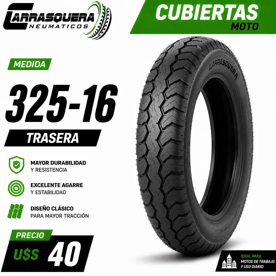 Cubierta Moto 325-16 Trasera Carrasquera